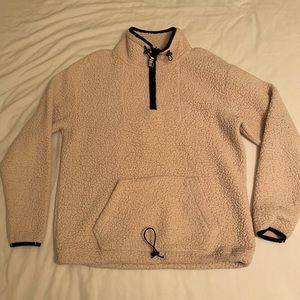 Cream colored fuzzy sweatshirt